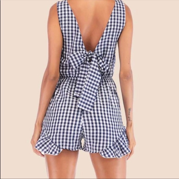 Gingham Romper - Picture 2 of 2
